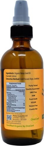 PRIME NATURAL Organic Hemp Seed Oil 4oz - Image 2