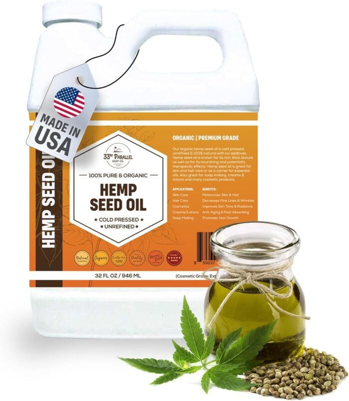 Organic Hemp Seed Oil (32 oz) Premium Co - Image 1