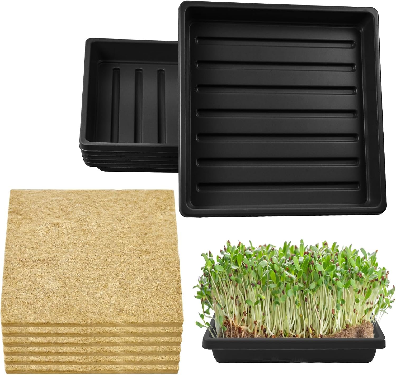 1752458982_71LrtWa-lWL._AC_SL1500_.jpg 6Set Microgreens Growing Mat with Trays, - Image 1