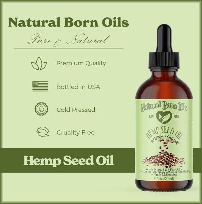 Natural Born Oils Hemp Seed Oil, 4oz, Or - Image 3