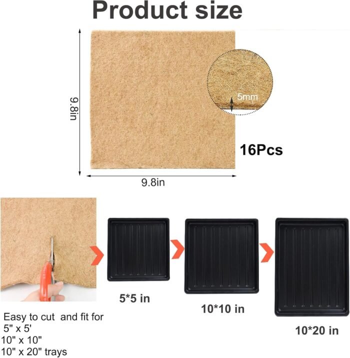 16PCS Hemp Mats for Growing Microgreens - Image 2