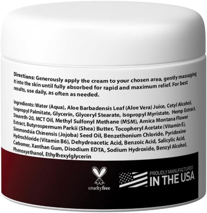 Hemp Relief Cream - Ideal for HIPS, Join - Image 2