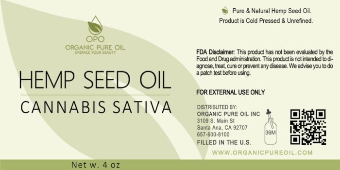 OPO Hemp Seed Oil - 4 oz Glass & Dropper - Image 2