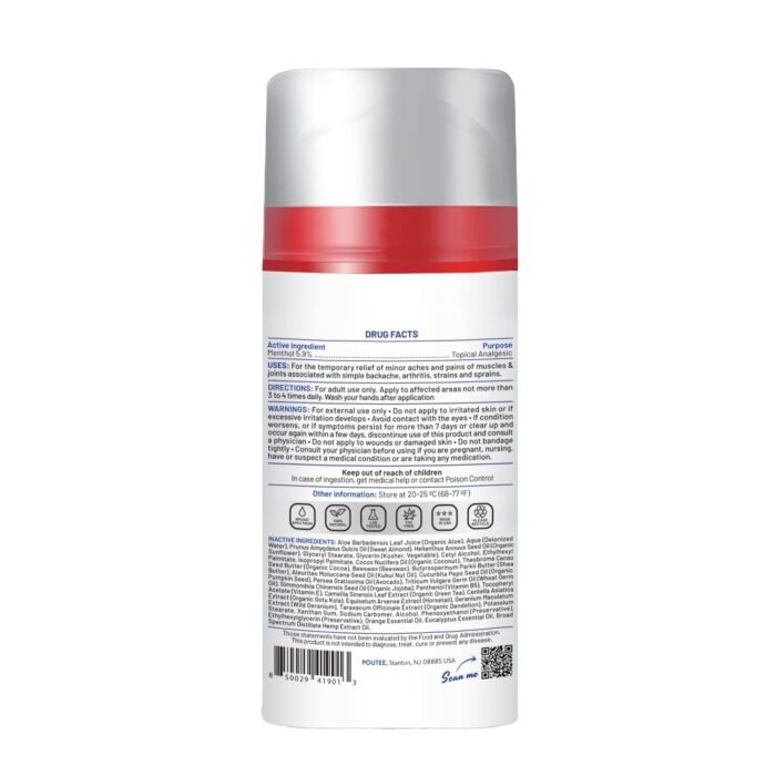 Organic Hemp Cream with 5.9% menthol and - Image 2