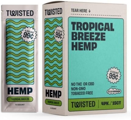 15 pk Twisted Hemp Wrap Tropical Breeze
