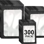 300 Pack 3 Sizes Resealable Mylar Bags F