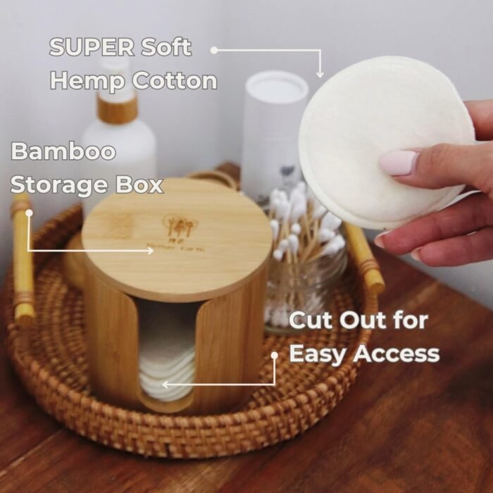 Reusable Hemp Cotton Rounds 15-Pack with - Image 5