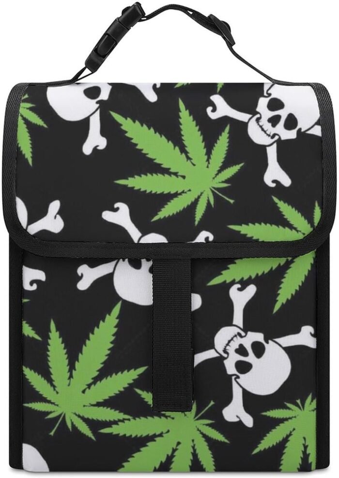 Cannabis Skull Printed Lunch Bag Made of - Image 7