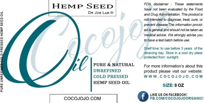 Hemp Seed Oil 8 oz Pure Natural Cold Pre - Image 2