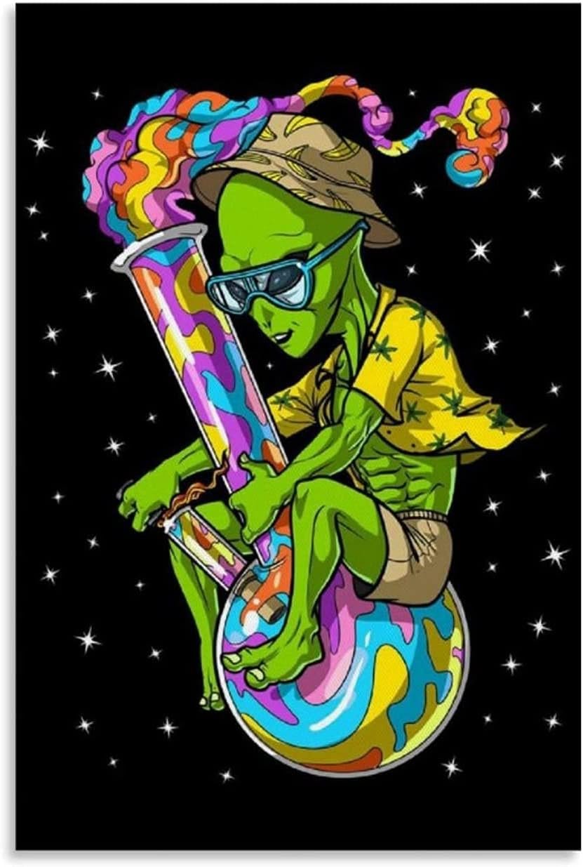 61LX40pg0MS._AC_SL1236_.jpg Cysoo Marijuana Leaf Alien DIY 5D Diamon - Image 1