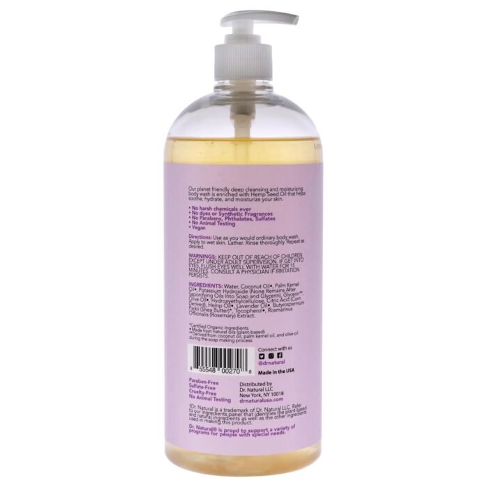 Dr. Natural Hemp Body Wash, Lavender, 32 - Image 9
