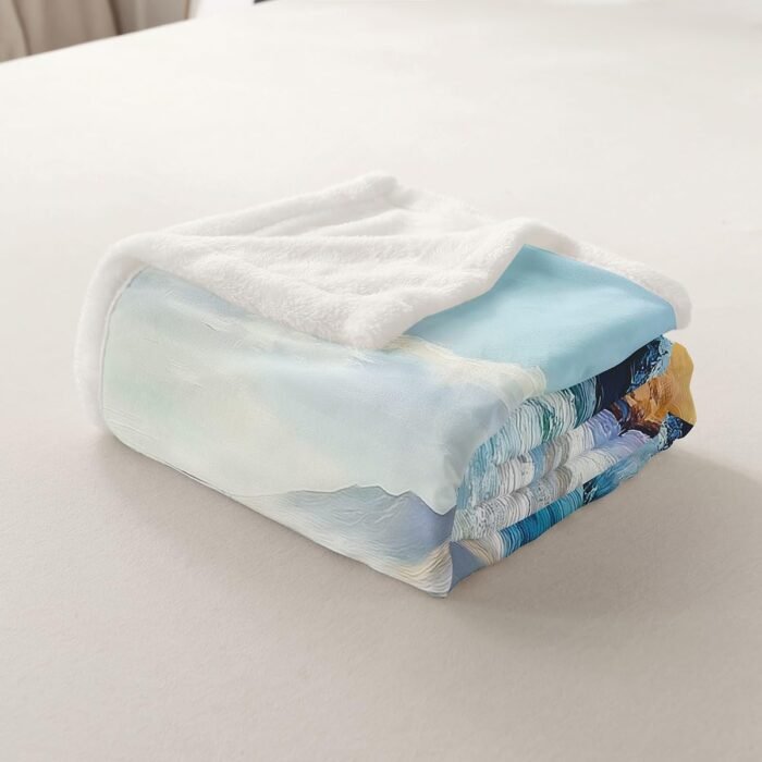 Castle Fairy Ocean Beach Plush Throw Bla - Image 7