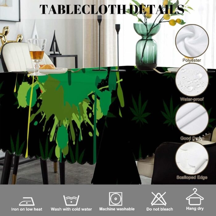 Swono Marijuana Leaf Rectangular Tablecl - Image 4