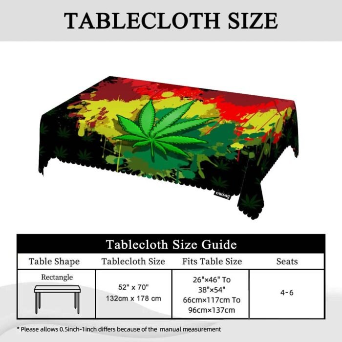 Swono Marijuana Leaf Rectangular Tablecl - Image 5