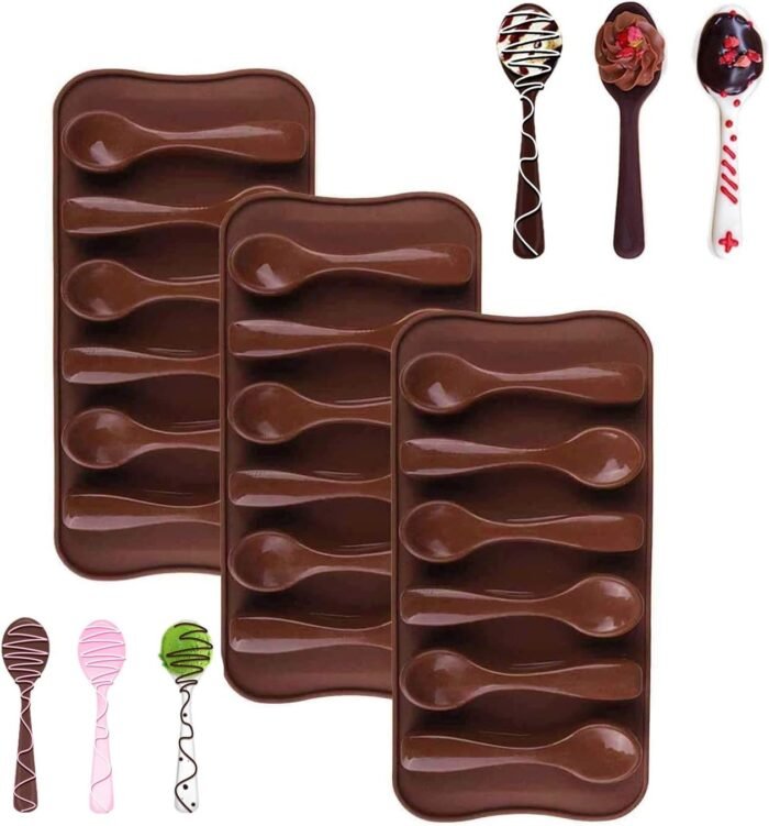 Spoon Shape Molds 3 PCS-6 Cavity Chocola - Image 1