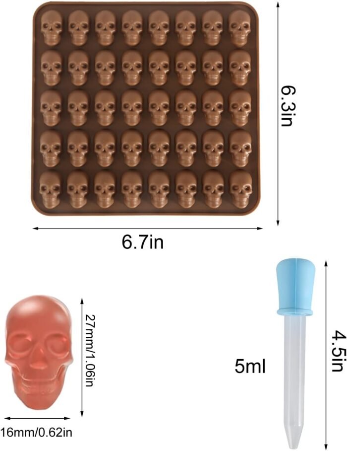 Gummy Skull Candy Molds 2 Pack 40 Cavity - Image 3