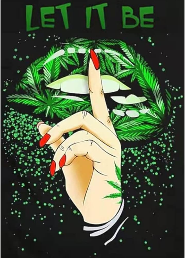 61uzEbGKcWL._AC_SL1000_.jpg Cysoo Marijuana Leaf DIY 5D Diamond Pain - Image 1