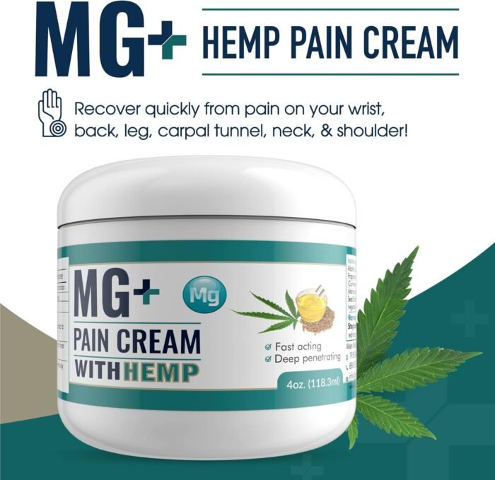 MARS WELLNESS MG+ Hemp Pain Cream (4 oz) - Image 2