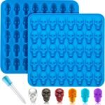 2Pcs Gummy Skull Candy Molds Silicone, C