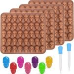 Juome Gummy Skull Molds Silicone, 4 Pack
