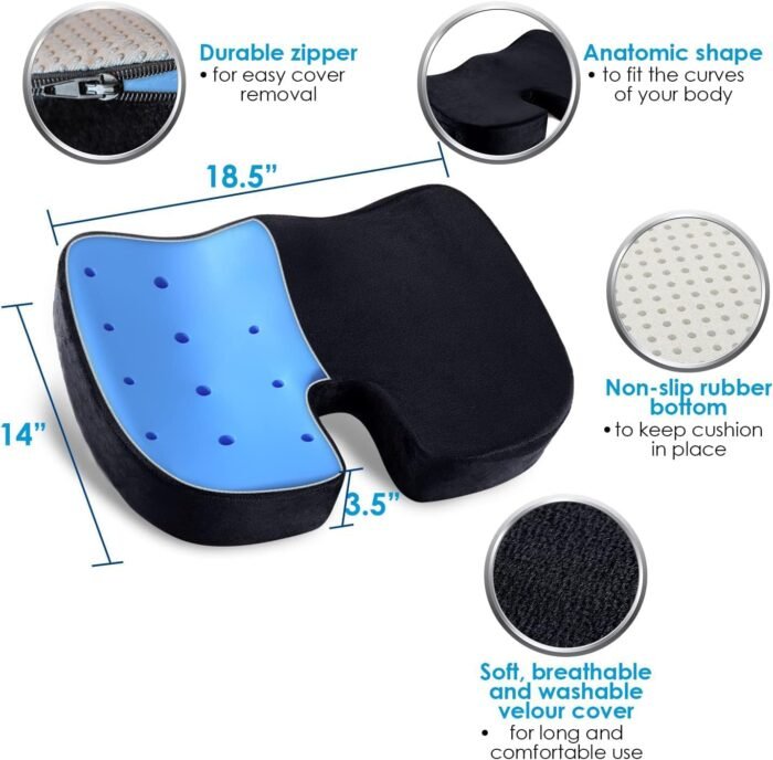 Memory Foam Seat Cushion & Lumbar Suppor - Image 3