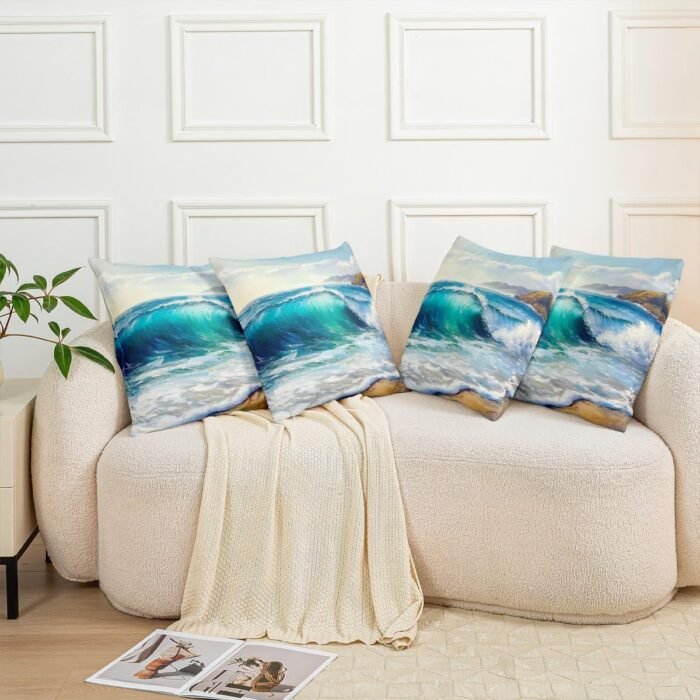 Castle Fairy Ocean Beach Throw Pillow Co - Image 6