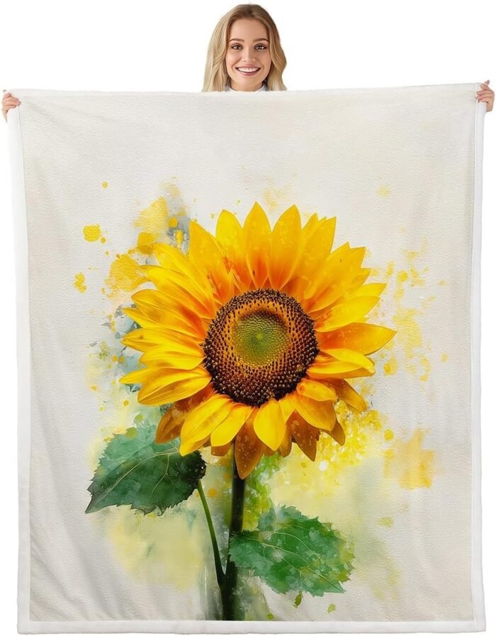 Castle Fairy Yellow Sunflower Plush Thro - Image 1