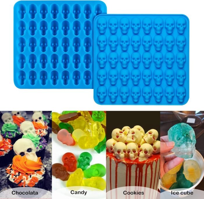 2Pcs Gummy Skull Candy Molds Silicone, C - Image 5