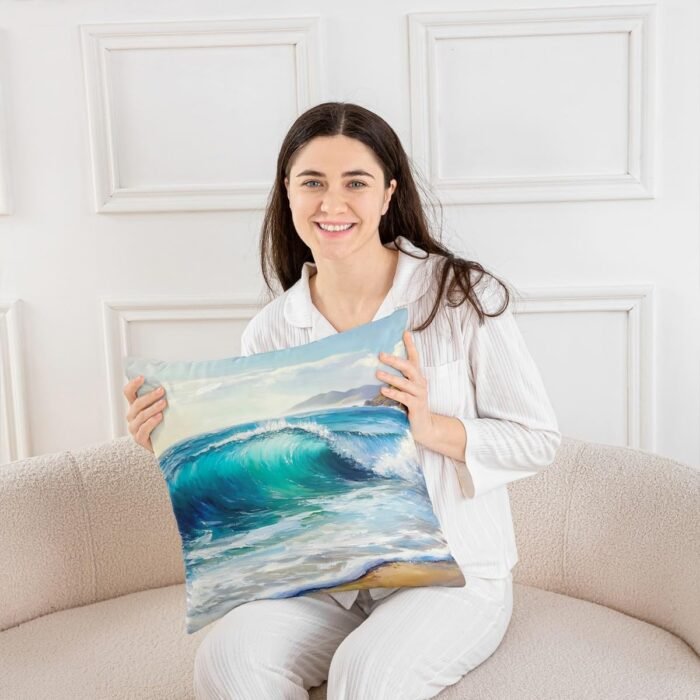 Castle Fairy Ocean Beach Throw Pillow Co - Image 4