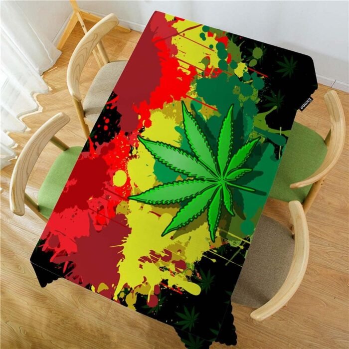Swono Marijuana Leaf Rectangular Tablecl - Image 2