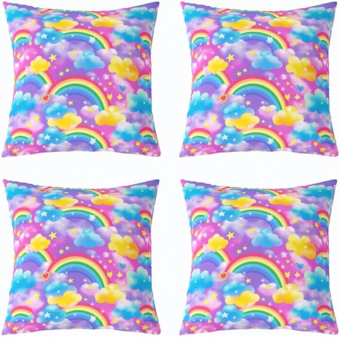 Manfei Rainbow Pillow Case Cover,Purple - Image 1
