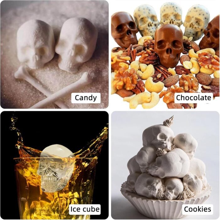 2 Pcs Gummy Skull Candy Molds Silicone 1 - Image 2