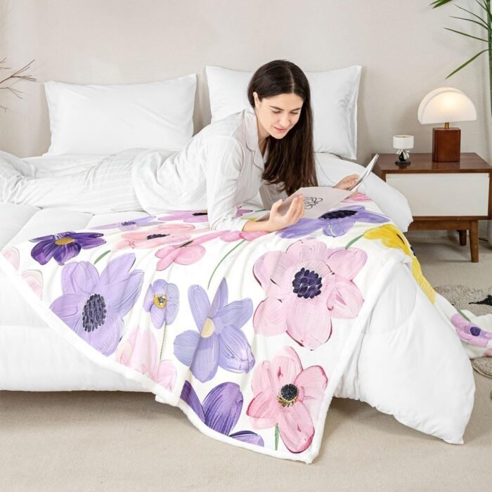 Castle Fairy Watercolor Flowers Plush Th - Image 4