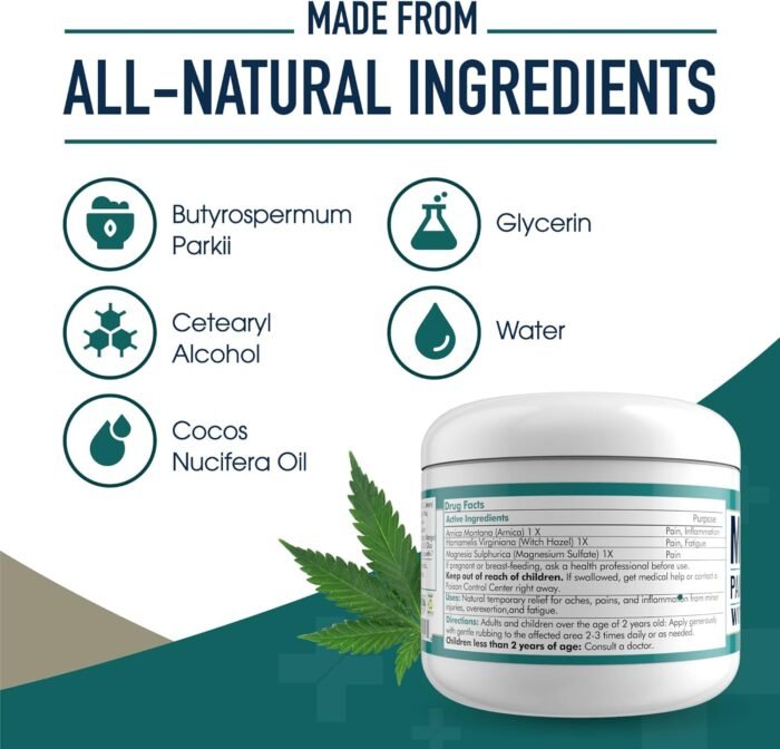 MARS WELLNESS MG+ Hemp Pain Cream (4 oz) - Image 3