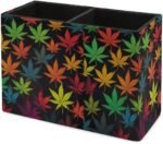 Colorful Cannabis Leaves Pen Holder PU P - Image 7