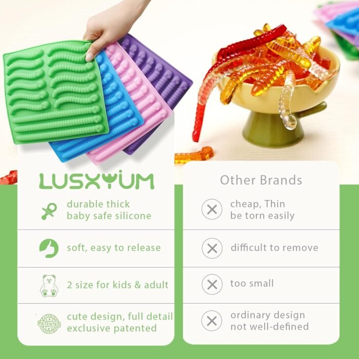 Gummy Worm Molds Silicone 6ML 14ML, 4PCS - Image 4