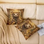 Wild Bear Throw Pillow Cover Brown Anima - Image 2