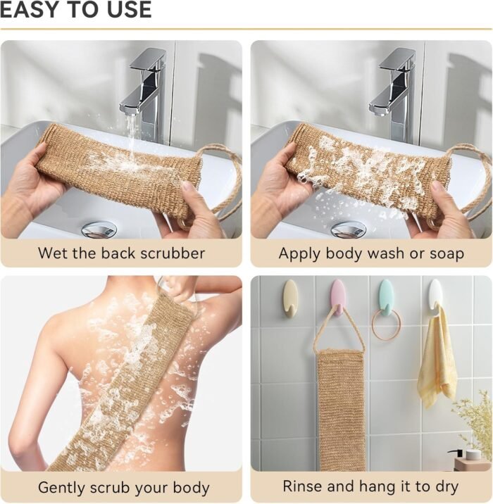Exfoliating Hemp Back Scrubber with Hand - Image 2