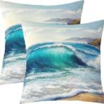 Castle Fairy Ocean Beach Throw Pillow Co