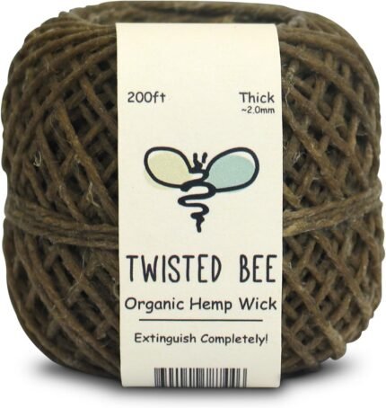 100% Organic Hemp Wick with Natural Bees