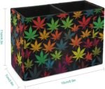 Colorful Cannabis Leaves Pen Holder PU P - Image 2