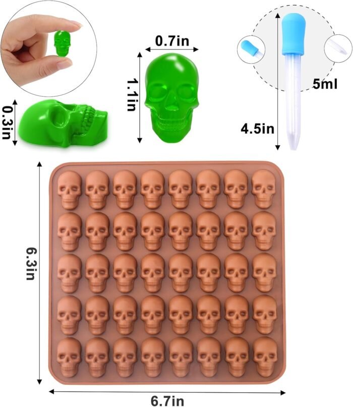 BUSOHA Gummy Skull Candy Molds Silicone, - Image 2