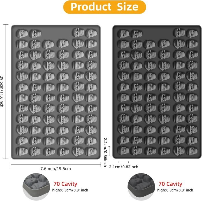 2 Pcs Gummy Skull Candy Molds Silicone 1 - Image 3
