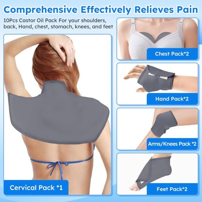 Castor Oil Pack Wrap,10 pcs Reusable Org - Image 3