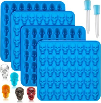 Sidosir 4Pcs Gummy Skull Chocolate Molds