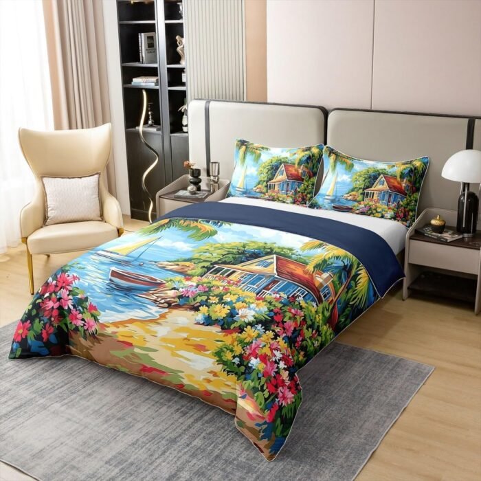 Summer Seaside Beach Cotton Duvet Cover - Image 3