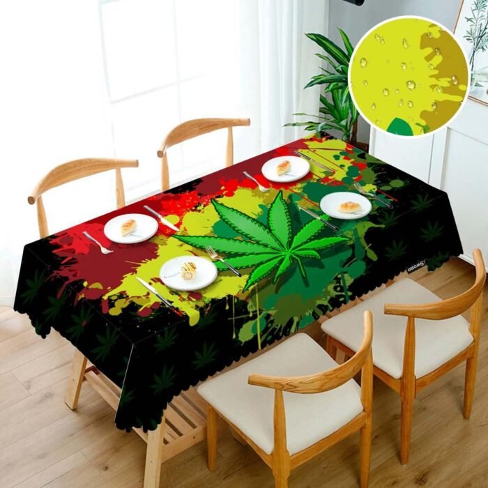 Swono Marijuana Leaf Rectangular Tablecl - Image 3