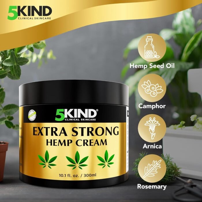 5kind Extra Strong Hemp Cream 10.1 fl oz - Image 2