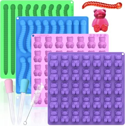 Large Gummy Bear and Worm Mold Silicone,