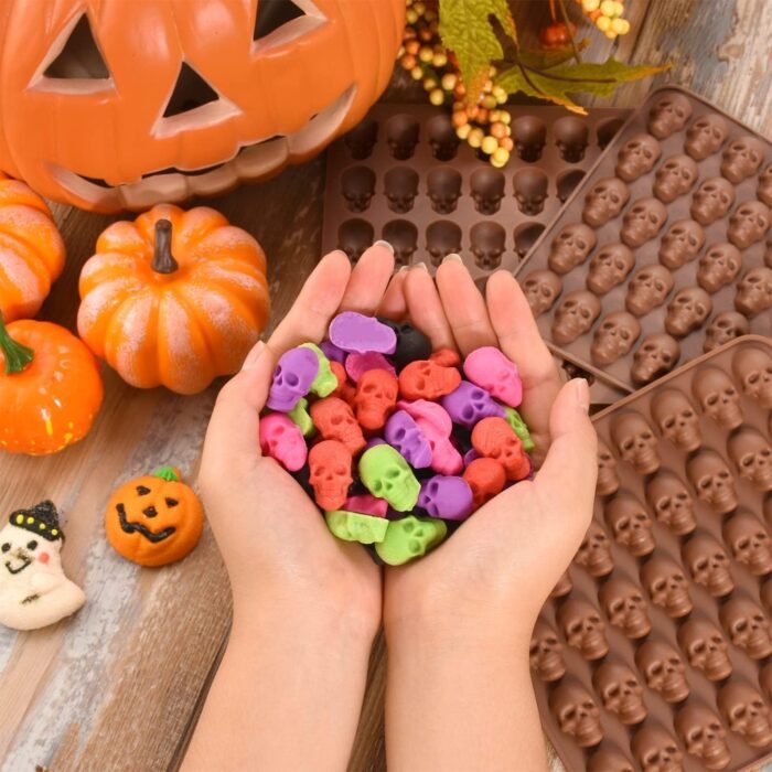 3 Pack Gummy Skull Silicone Candy Molds, - Image 2